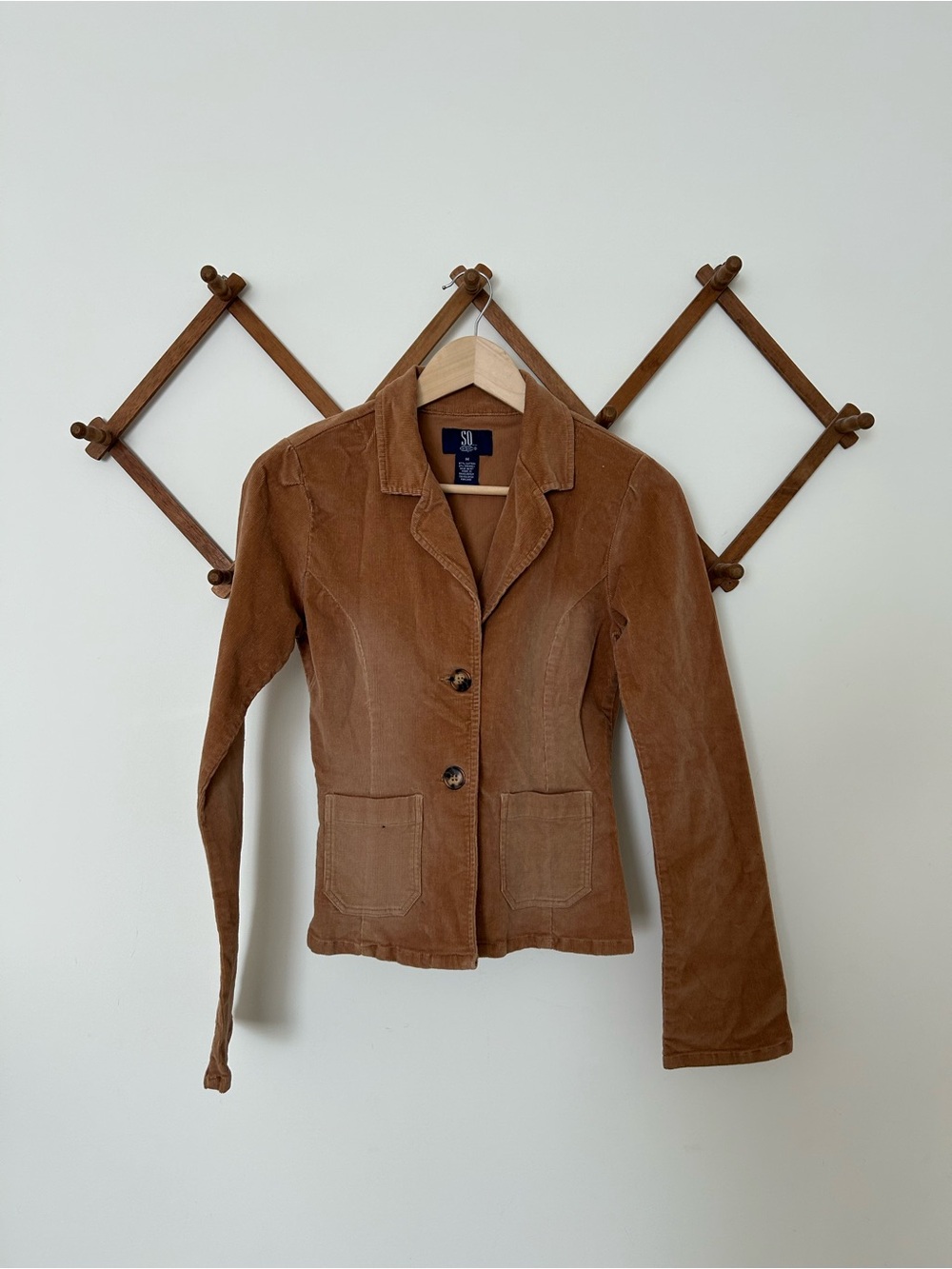 Y2KCorduroy Button-Front Jacket in Brown by SO